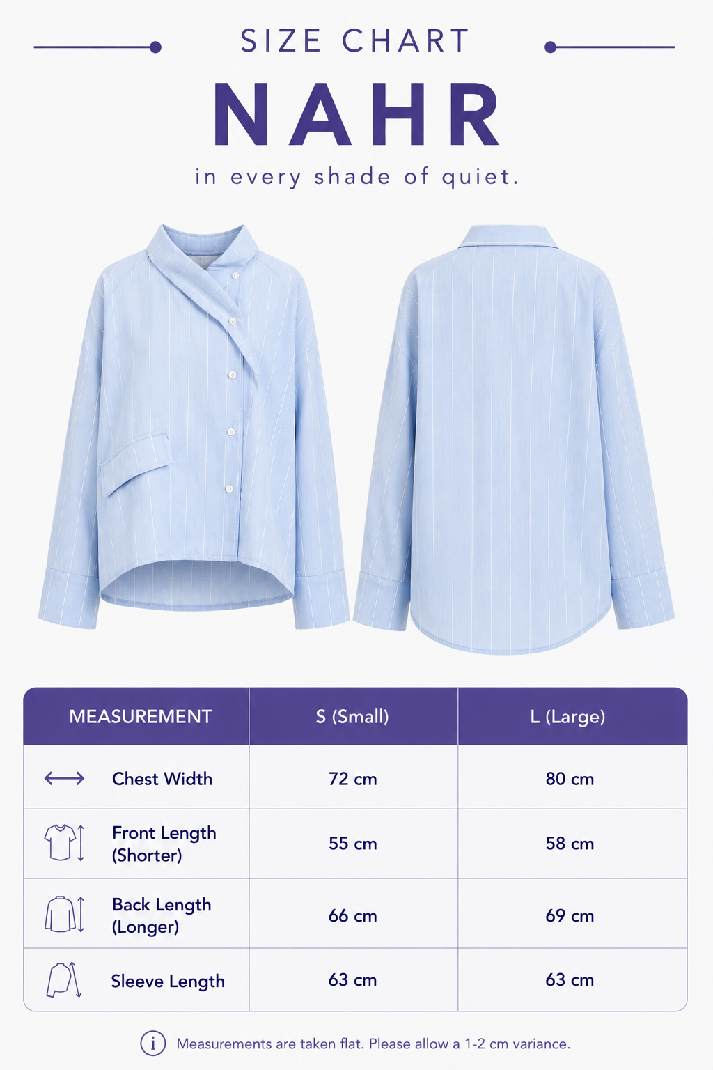 Nahr Shirt size guide