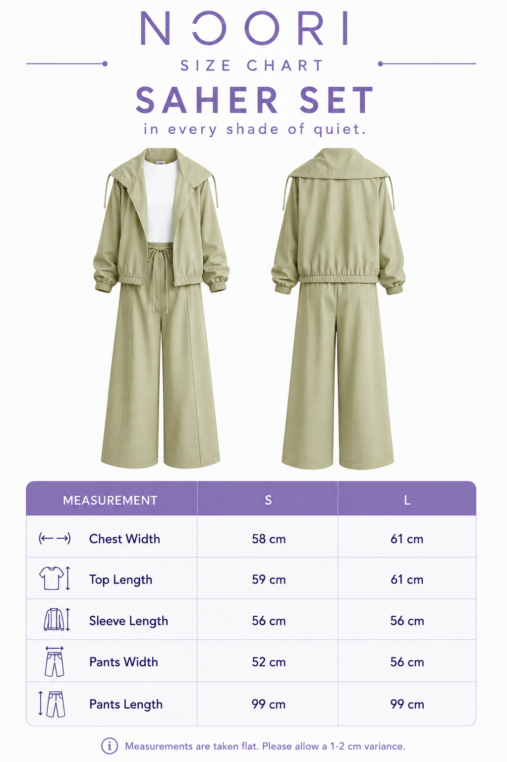 Sahar Set size guide
