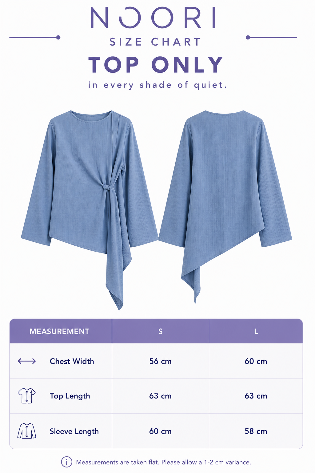 Thabat Top size guide